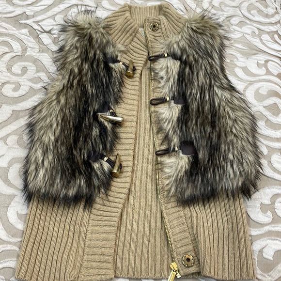 Michael Kors Sweaters - Michael kors knit fur vest